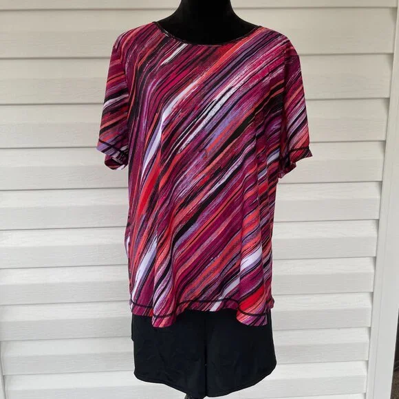 Women's SWIMSUITS FOR ALL Plus Swim Tee Shorts 24 - Picture 1 of 6